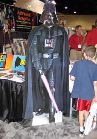 Darth Vader standup on display at a booth at Comic-Con International 2004